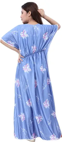 Classy Satin Printed Nighty For Women-thumb1