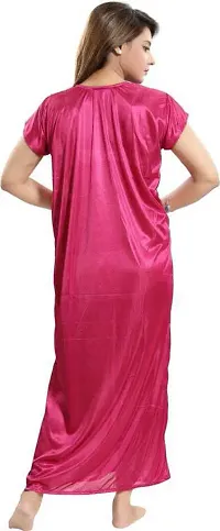 Classy Satin Solid Nighty Set For Women Pack Of 2-thumb1