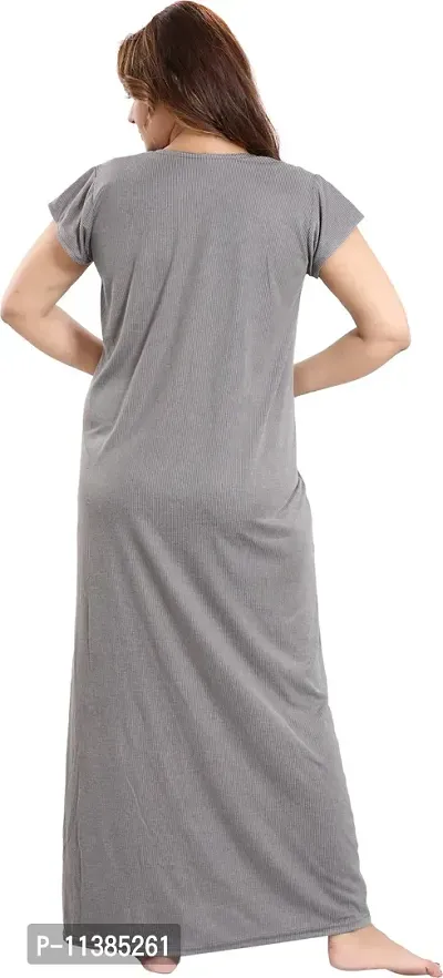 Classy Cotton Self Pattern Maternity/nursing Nighty For Women-thumb2