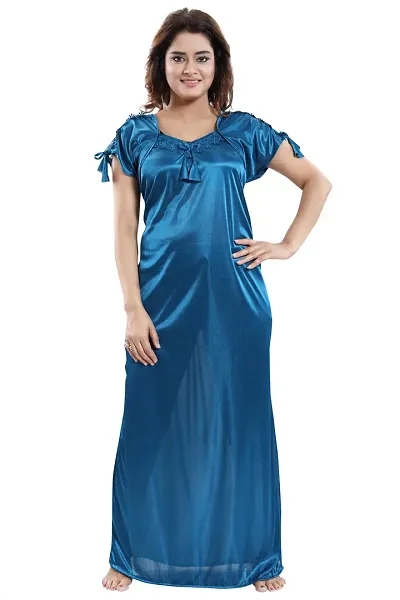 Satin Solid Nighty/Night Gowns
