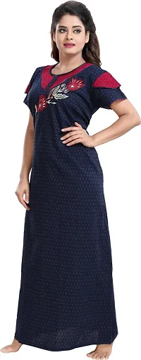 Classy Cotton Embroidered Nighty For Women-thumb2