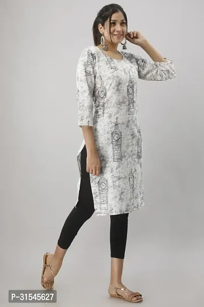 Trendy White Embroidered Cotton Blend Kurta For Women-thumb0