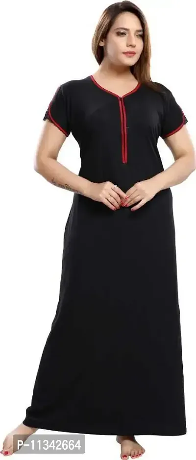 Classy Cotton Solid Nighty For Women-thumb0