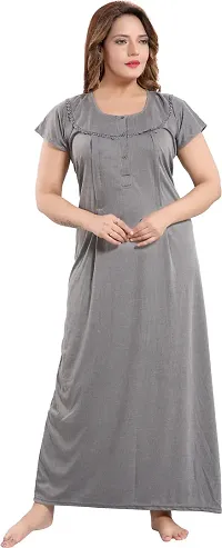 Classy Cotton Self Pattern Maternity/nursing Nighty For Women-thumb4