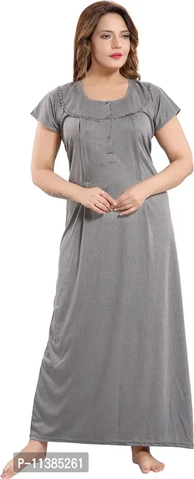 Classy Cotton Self Pattern Maternity/nursing Nighty For Women-thumb5