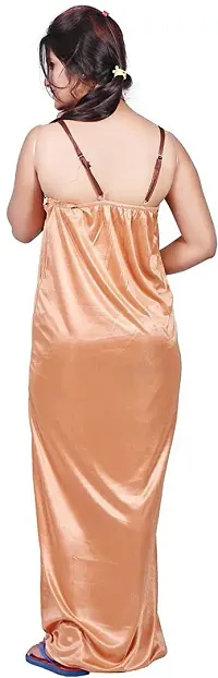 Classy Satin Self Pattern Nighty with Robe For Women Pack Of 2-thumb4