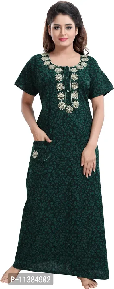 Classy Cotton Embroidered Nighty For Women