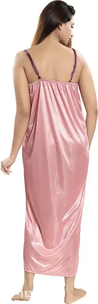 Classy Satin Embroidered Nighty with Robe For Women Pack Of 2-thumb4