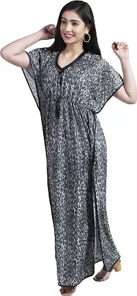 Classy Satin Printed Nighty For Women-thumb2