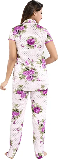 Classy Satin Printed Top and Pyjama Set For Women-thumb1