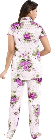 Classy Satin Printed Top and Pyjama Set For Women-thumb2