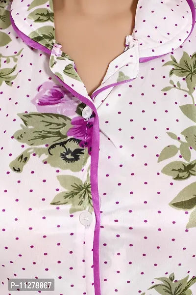 Classy Satin Printed Top and Pyjama Set For Women-thumb4