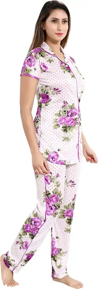 Classy Satin Printed Top and Pyjama Set For Women-thumb4