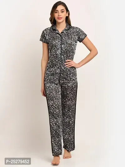 Trendy Printed Satin Casual Co-Ord Set For Women-thumb0