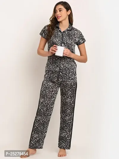 Trendy Printed Satin Casual Co-Ord Set For Women-thumb2