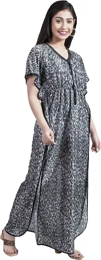 Classy Satin Printed Nighty For Women-thumb4