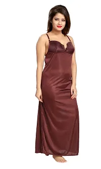 Classy Satin Printed Nighty For Women-thumb2