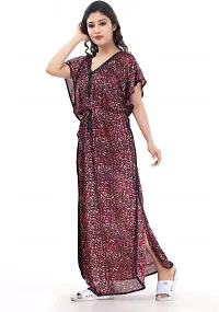 Classy Satin Printed Kaftan Nighty For Women-thumb2