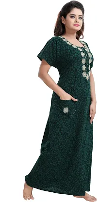Classy Cotton Embroidered Nighty For Women-thumb2