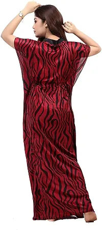 Classy Satin Printed Nighty For Women-thumb1