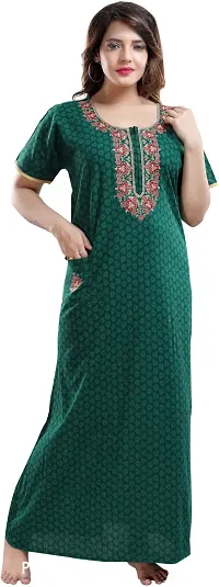 Classy Cotton Embroidered Nighty For Women