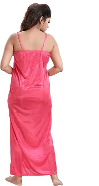 Classy Satin Solid Nighty with Robe For Women Pack Of 2-thumb4