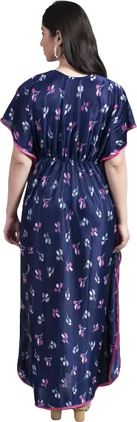 Classy Satin Printed Nighty For Women-thumb1