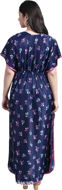 Classy Satin Printed Nighty For Women-thumb2