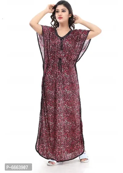 Fancy Women Satin Kaftan Night Dress/Gown-thumb0
