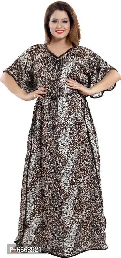 Fancy Women Satin Kaftan Night  Dress/Gown-thumb0