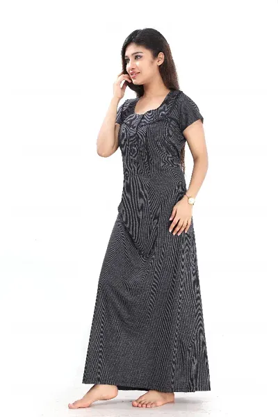 Fancy Satin Striped Regular wear Nighty