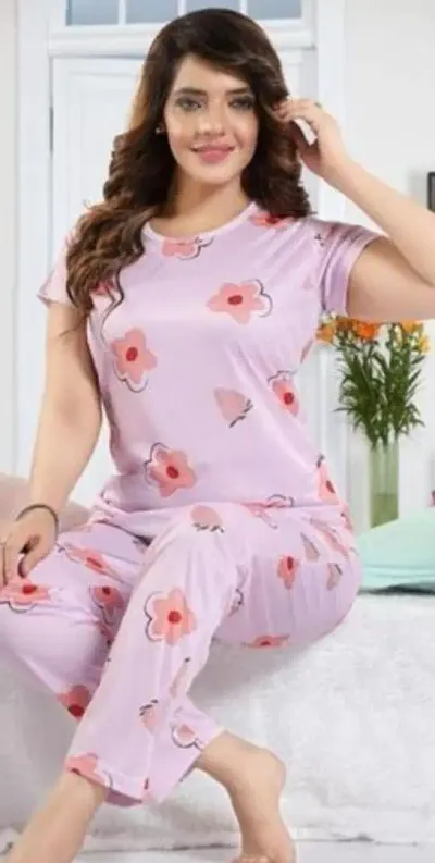 New Arrivals Printed Night Suit Set For Women