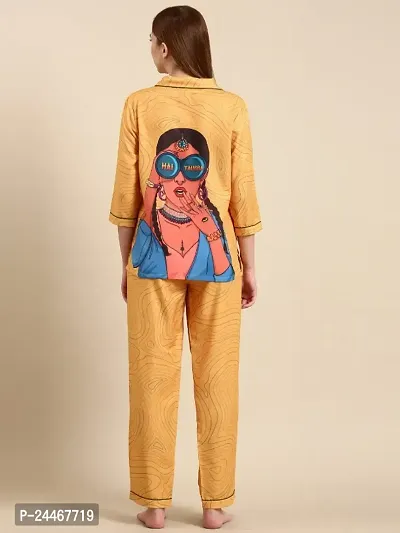 Boss Lady Back Printed Pyjama Set/Night Suit For Women-thumb0