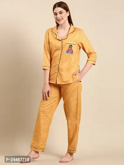 Boss Lady Back Printed Pyjama Set/Night Suit For Women-thumb3