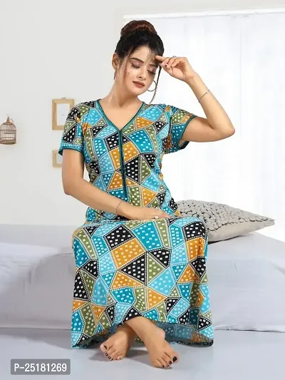 New Arrivals!!!  Printed Satin Night Gown/Nighty For Women-thumb0