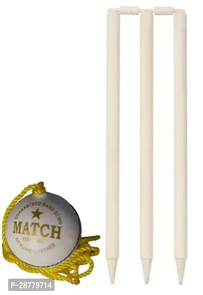 Ankaro Cricket Wooden Stump Set,Wooden Wicket Set,Cricket Stump Set,Cricket Stumps Wooden with White Leather Hanging Cricket Ball-thumb0