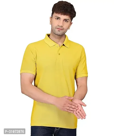 Trendy Polyester Solid Polos For Men-thumb0