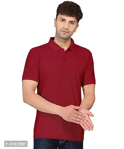 Trendy Polyester Solid Polos For Men-thumb0