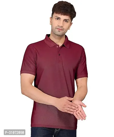 Trendy Polyester Solid Polos For Men-thumb0