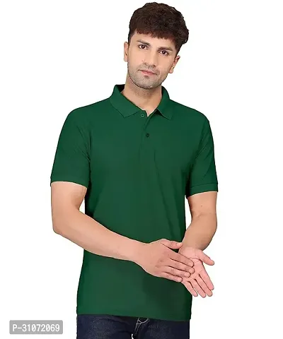 Trendy Polyester Solid Polos For Men-thumb0