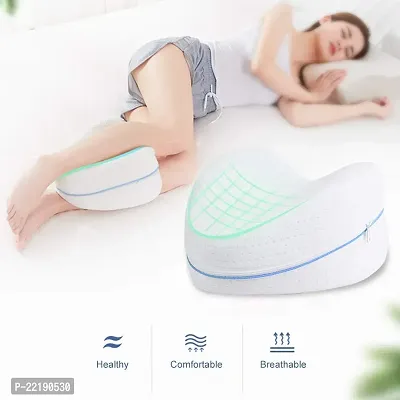 Virza trade Leg Pillows Foam Support for Sleeping for Back Pain Leg Pillow for Sleeping On Side Memory Foam Cushion Knee Support Pregnancy Pillow Removable and Washable Cover-thumb3