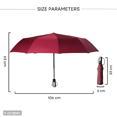 Virza trade Umbrella for Travel - Auto Open Compact, Lightweight  Folding - Best Windproof Umbrellas for Rain, Sturdiness Ergonomic Sun  Wind UV Protection,Easy Carry for Women and Men. (RED)-thumb3