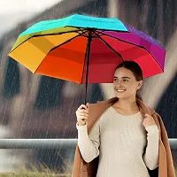 Virza trade Windproof Travel Umbrella with Teflon Coating (Rainbow)-thumb2