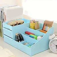 VIRZA TRADE Home Office Desktop Table Storage Container Basket to Organize Stationary Item, Makeup Brush Storage Box (Multi Color)-thumb4