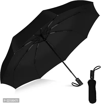 Virza trade Umbrella Windproof, Reverse Umbrella, Umbrellas for Women with UV Protection, Upside Down Umbrella with C-Shaped Handle (BLACK)