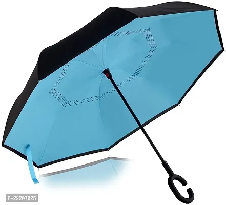 VIRZA TRADE Automatic Inverted Reversible No Drip Umbrella with C Shape Handle (Multi)