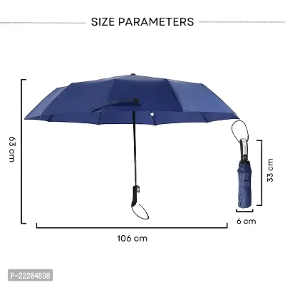 Virza trade Umbrella for Travel - Auto Open Compact, Lightweight  Folding - Best Windproof Umbrellas for Rain, Sturdiness Ergonomic Sun  Wind UV Protection,Easy Carry for Women and Men. (BLUE)-thumb2