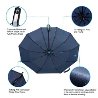 Virza trade Umbrella for Travel - Auto Open Compact, Lightweight  Folding - Best Windproof Umbrellas for Rain, Sturdiness Ergonomic Sun  Wind UV Protection,Easy Carry for Women and Men. (BLUE)-thumb3