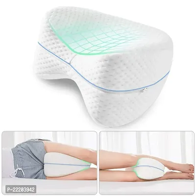 Virza trade Sleeping Memory Foam Pillow Cushion Cotton Leg Pillow for Back, Hip, Legs  Knee Support for Sleeping Pregnancy Leg Cushion Pain Relief Leg Pillow Support Knee Wedge Pillow 1 pcs-thumb5
