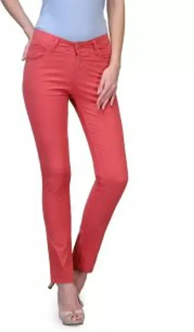 Stylish Fancy Lycra Blend Mid Rise Solid Slim Fit Jeans For Women